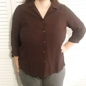 5 for $20! White Stag Brown Blouse